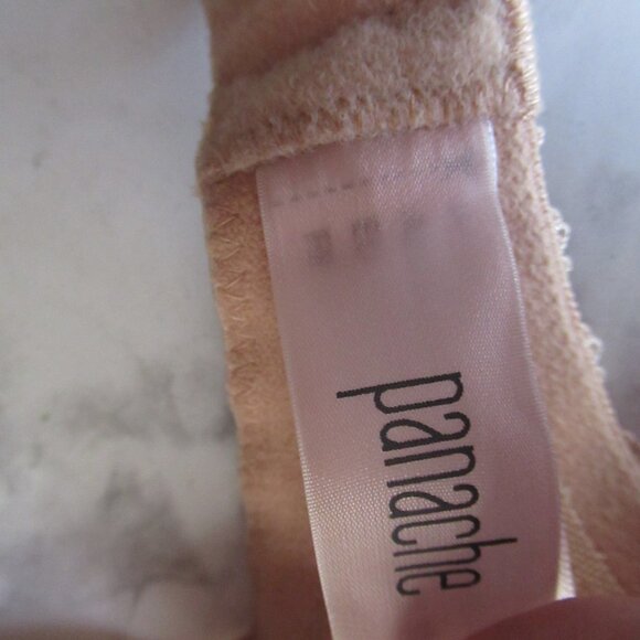 Panache Bra 38E Beige Tan Jasmine Balconette Sheer Lace Back Closure - Picture 6 of 6